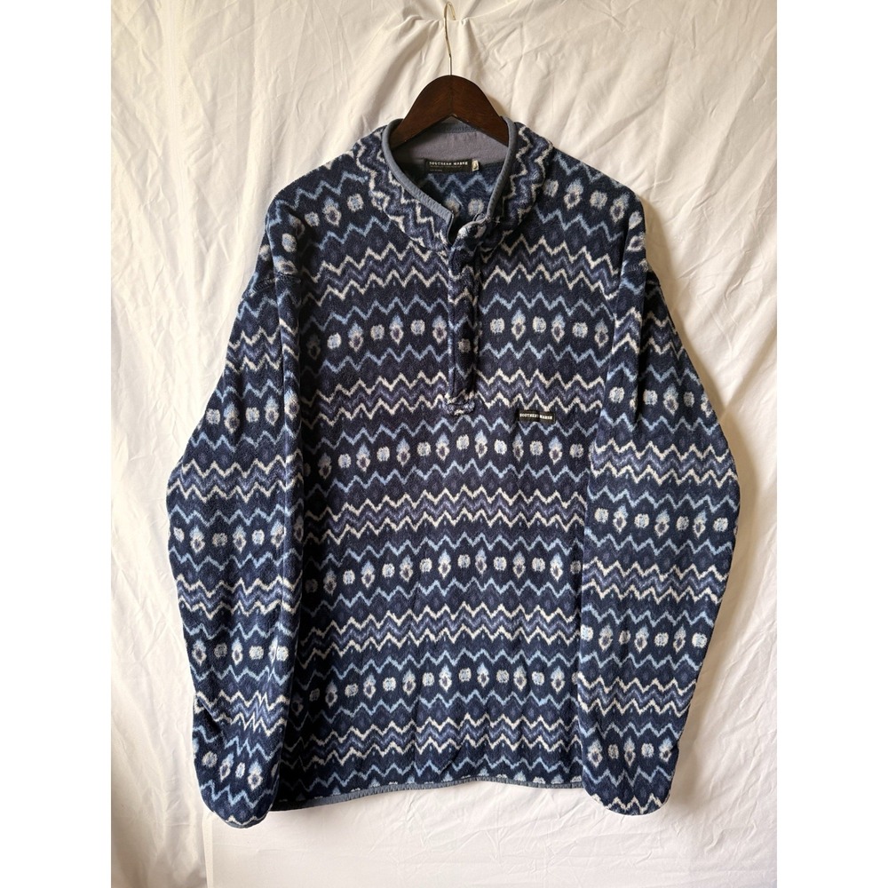 Southern Marsh Tangier Ikat Fleece Pullover